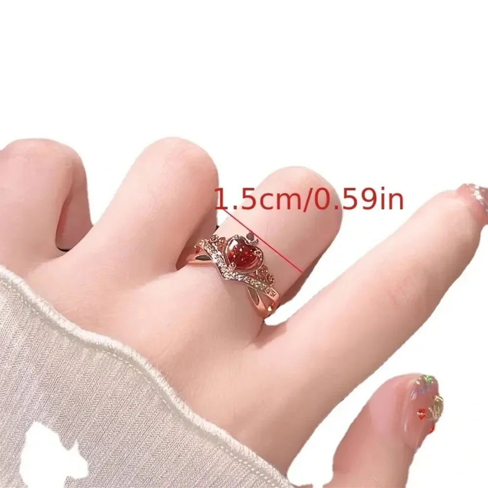 Red Apple Crown Ring, Snow White Ring, Poison Apple Ring
